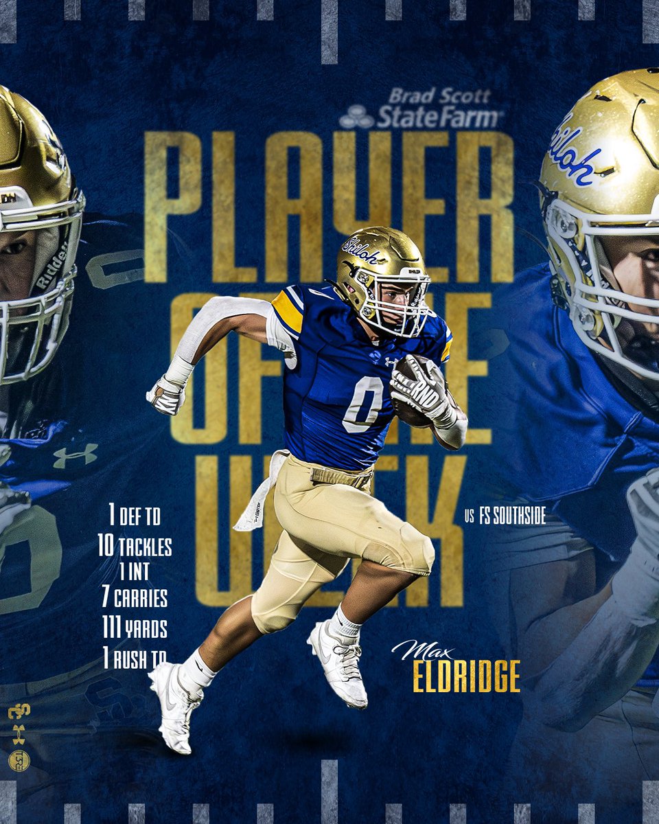 Brad Scott State Farm Player of the Week

𝗠𝗔𝗫 𝗘𝗟𝗗𝗥𝗜𝗗𝗚𝗘 (He’s a Freshman 😎)
• 1 Def TD
• 10 Tackles
• 1 Interception
• 7 Carries
• 111 Yards
• 1 Rush TD

#GoSaints | #T3RE