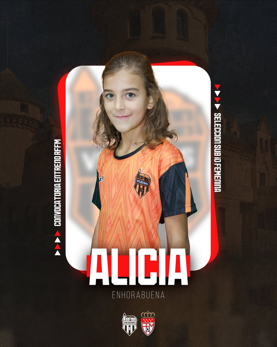 valderas_fs's tweet photo. SELECCIÓN | @RFFM_FutbolSala

Alicia Corrales jugadora del Benjamin seleccionada para entrenar con la Sub9 fem madrileña ⭐️🔝 el domingo en el Canal Isabel II. 

¡Orgullosos de ti y tu representación por el club!¡Disfruta del día y demuestra lo que vales! 🙌🏻🧡🖤

#VamosMiValderas https://t.co/kkB1Xdkn0p