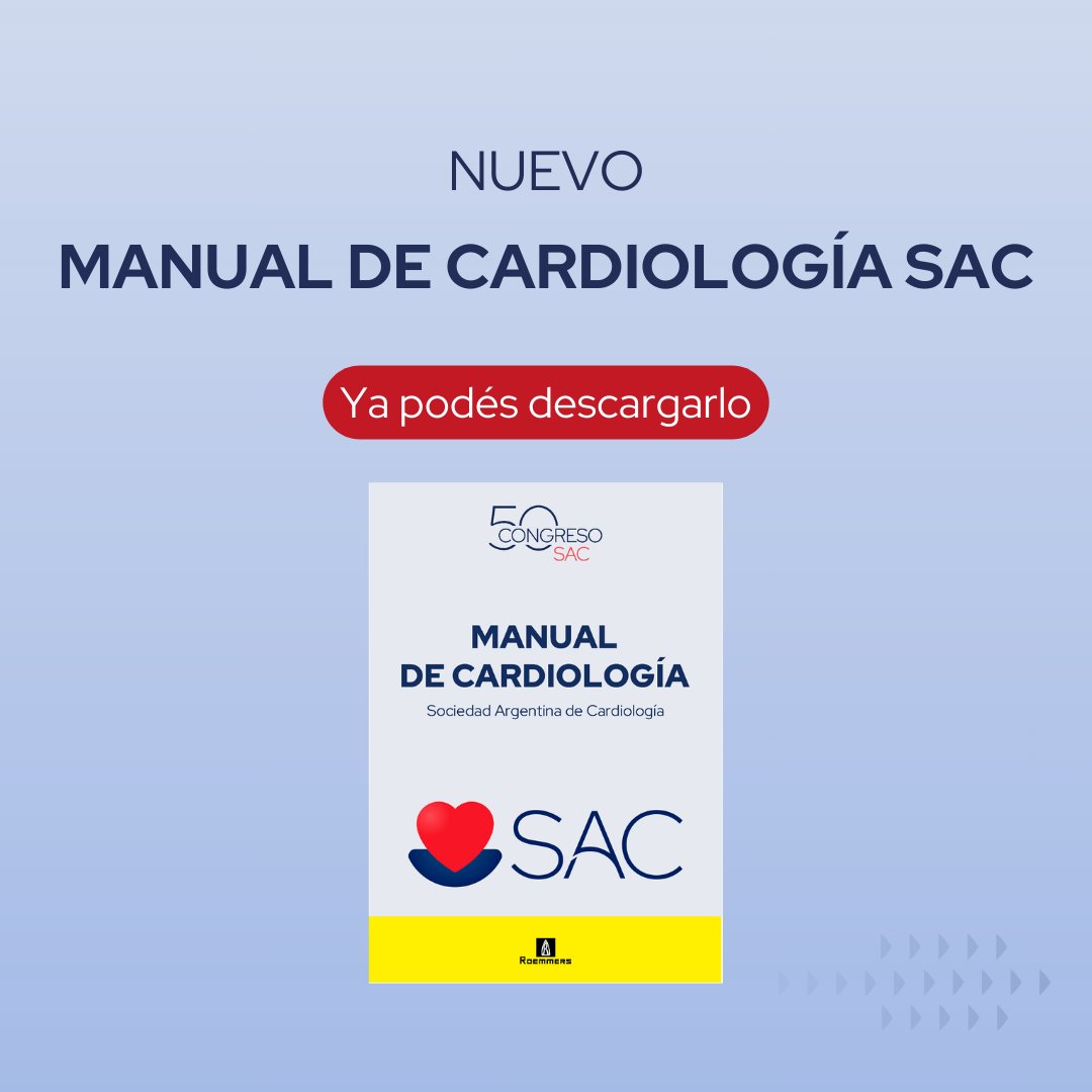 📣 Nuevo 🔺Manual de Cardiología SAC

¡Ya podés descargarlo! 

👉🔗 sac.org.ar/nuevo-manual-d…