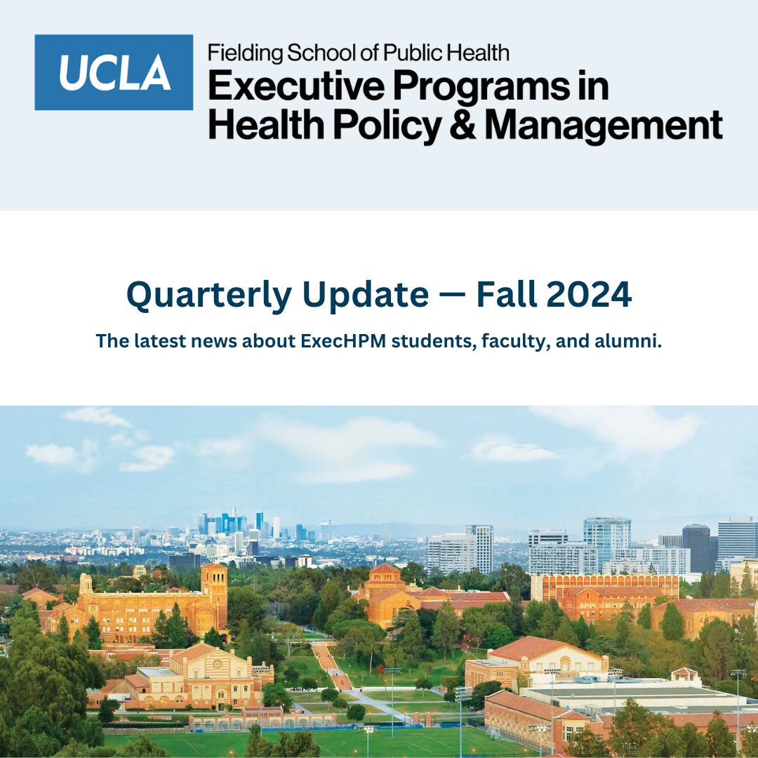 uclaexechpm's tweet photo. THIS JUST IN: You can now subscribe to @UCLAFSPH ExecHPM Quarterly Newsletter. Get the latest news about our Executive MPH and MHA programs, students, faculty, and alumni -- delivered directly to your inbox. Subscribe: https://t.co/g8asoqPpcF https://t.co/kO2ynxAe5w
