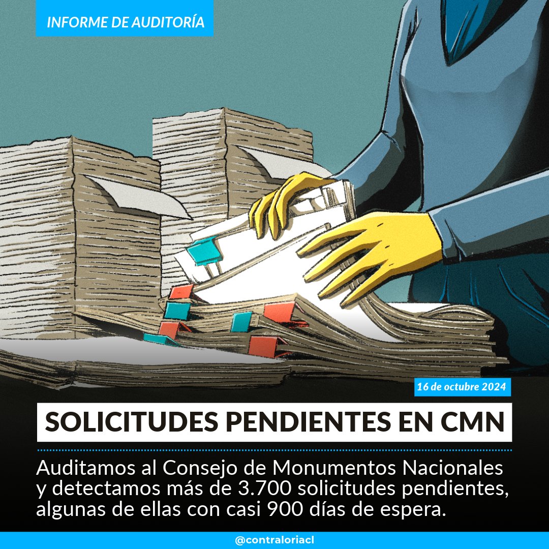 Contraloriacl's tweet photo. 🔴Detectamos múltiples solicitudes pendientes en @Monumentos_cl, con tiempos que exceden los 800 días. Al respecto, CGR iniciará un sumario para determinar las eventuales responsabilidades administrativas en los hechos señalados🔍

Revisa la nota acá👉🏻https://t.co/YBWpHUUL5l https://t.co/AikRieWKxh