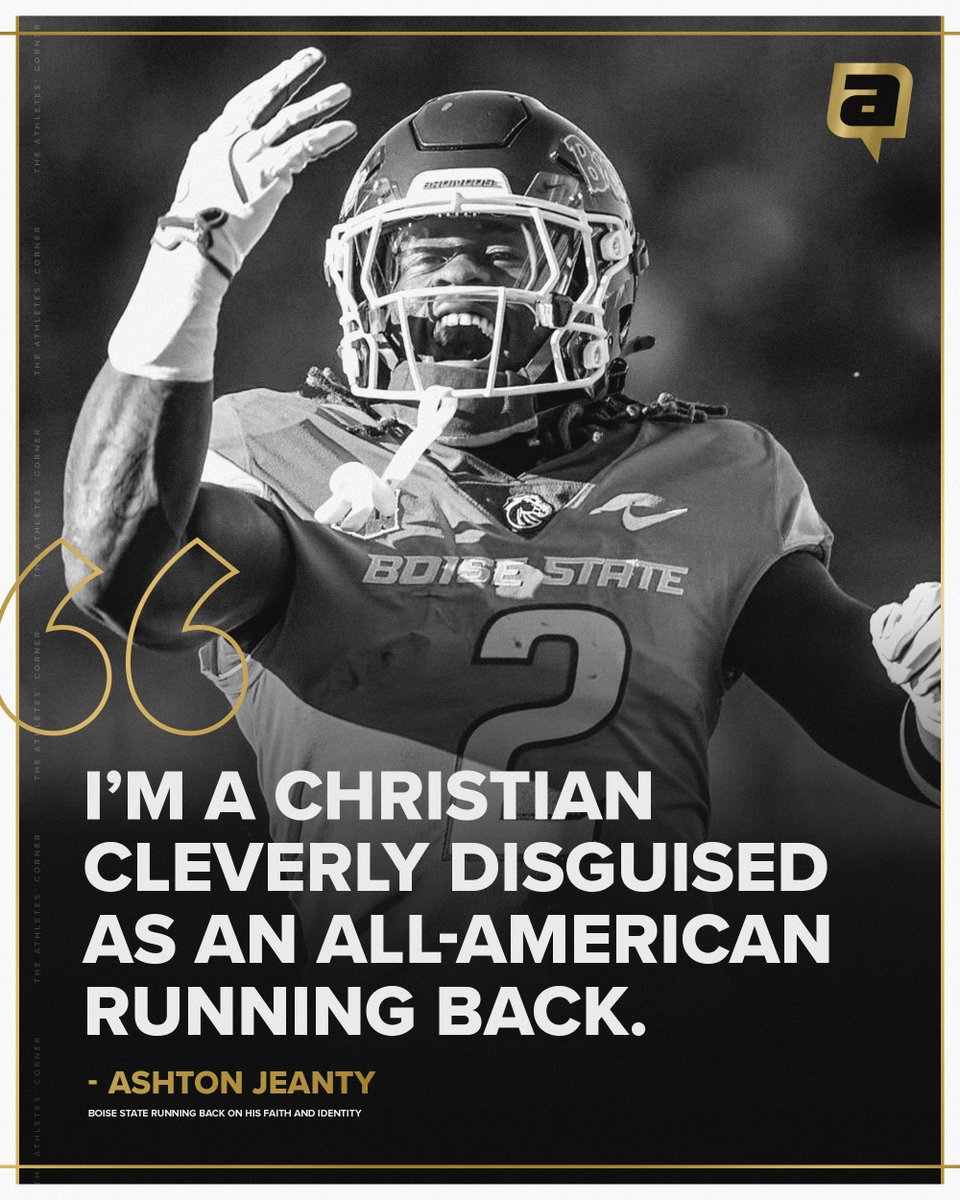 Boise State RB <a href="/AshtonJeanty2/">Deuce 2️⃣</a> is considered among the favorites to win the Heisman this year after starting this season with numbers we haven't seen since Barry Sanders in 1988.

In an interview, he had this to say about his faith 🔥