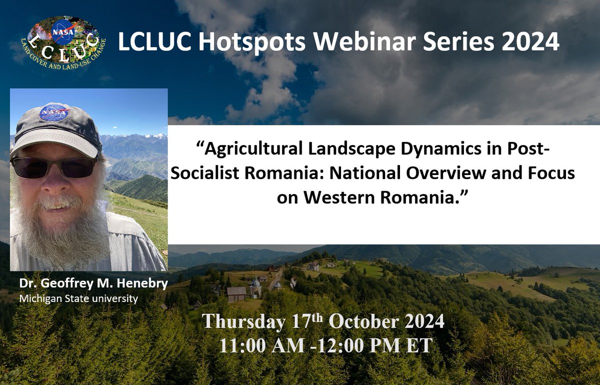 Explore Agricultural Changes in Post-Socialist #Romania this Thursday in a webinar led by Dr. Geoffrey Henebry,  Michigan State University, focusing on national trends and the western region. Register here👇
lp.constantcontactpages.com/ev/reg/kd4fv9x…