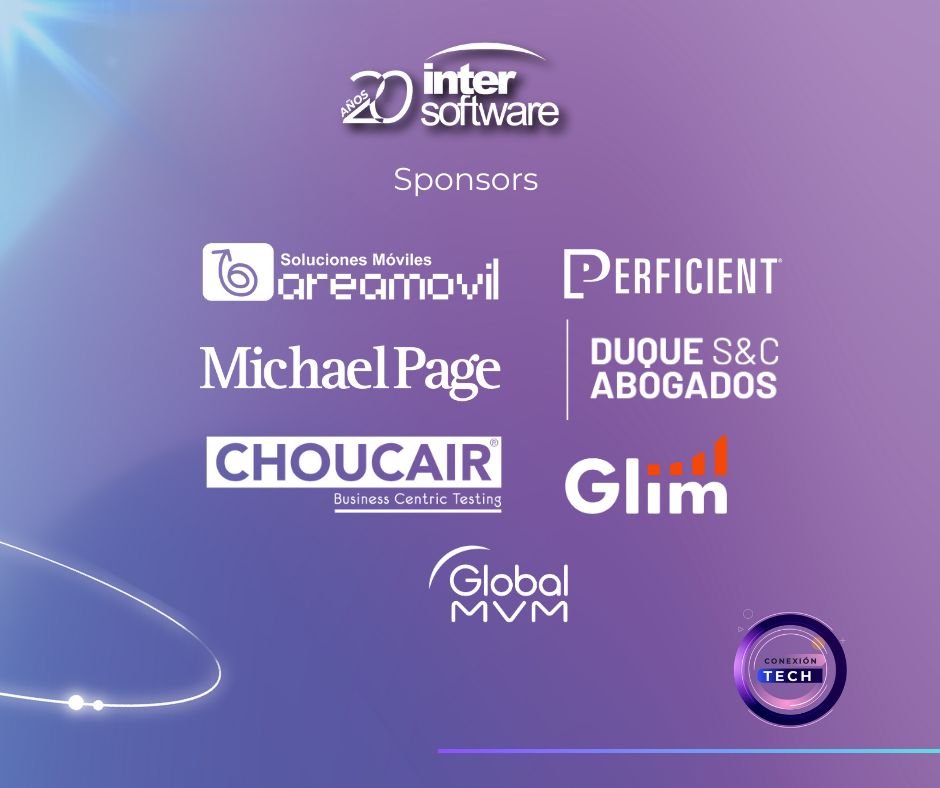InterSoftwareCo's tweet image. 📢 ¡A tan solo 1 día de nuestro evento oficial Conexión Tech!

Queremos agradecer anuestros sponsors
@areamovil, @TestingChoucair, Duque S&amp;amp;C Abogados, @getglim, @GlobalMVM , @MichaelPageCO, @Perfient

¡Nos vemos mañana en #ConexiónTech! 🤝