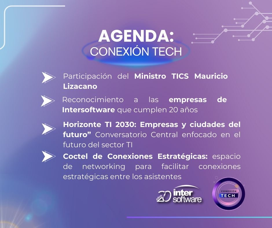 InterSoftwareCo's tweet image. 📢 ¡A tan solo 1 día de nuestro evento oficial Conexión Tech!

Queremos agradecer anuestros sponsors
@areamovil, @TestingChoucair, Duque S&amp;amp;C Abogados, @getglim, @GlobalMVM , @MichaelPageCO, @Perfient

¡Nos vemos mañana en #ConexiónTech! 🤝