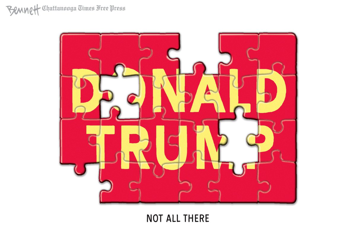 actualiteitjunk's tweet photo. #DonaldTrump #NotAllThere #NotNearly #Seriously.... 
@BennettCartoons https://t.co/DDO4atHKh3