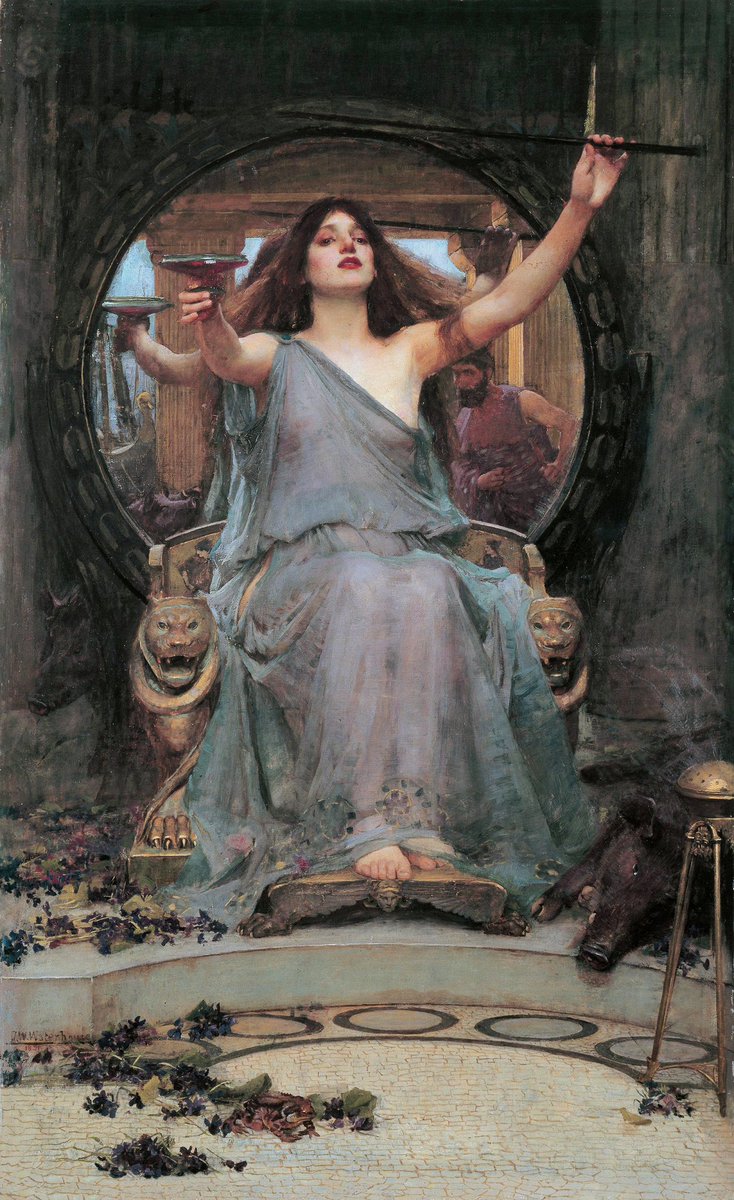 romanpriestess's tweet photo. Circe Offering the Cup to Odysseus by John William Waterhouse (1891) https://t.co/Ttaqoco4EH