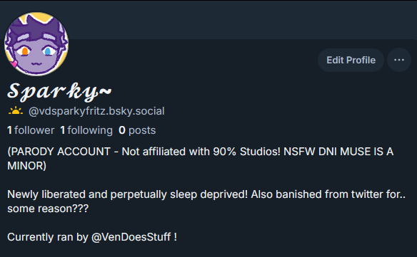 VentusDoesStuff's tweet photo. Hi! People following me because of Parody Twitter!

I might remake the account here at some point, but Parody shenanigans are starting on 🔵☁️!

Fuck this site honestly https://t.co/SUciKQuwFe