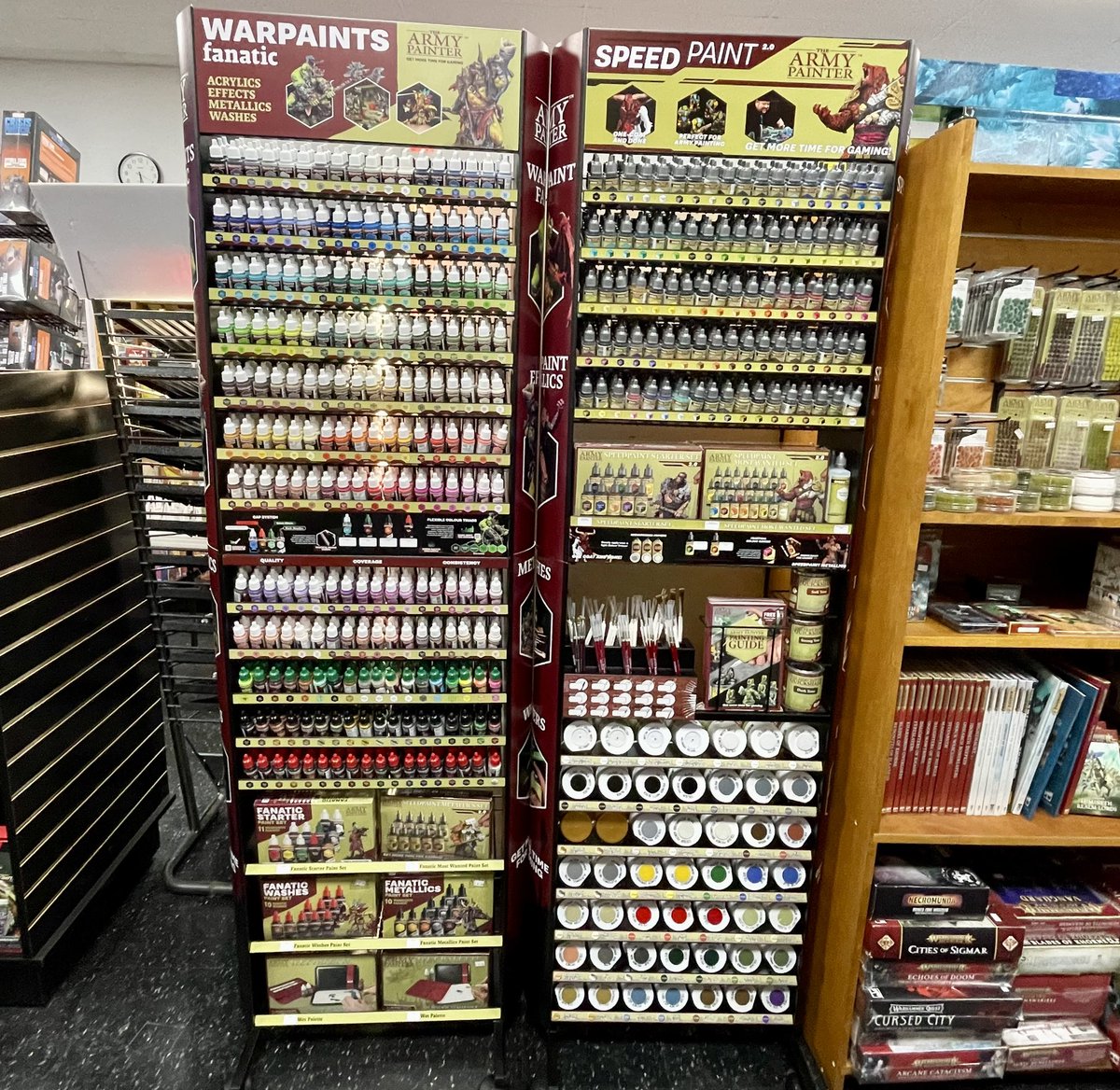 BattlegroundsCT's tweet photo. Look what we brought in today!
Two new paint racks from The Army Painter!
216 Warpaints Fanatics, 90 Speedpaints, brushes, & a selection of Colour Primers.
Check it out.
#hobbypainting #thearmypainter #warpaint #speedpaint #colourprimer #minipainting #minipaint #warpaintfanatic https://t.co/D5HOgUqJqK