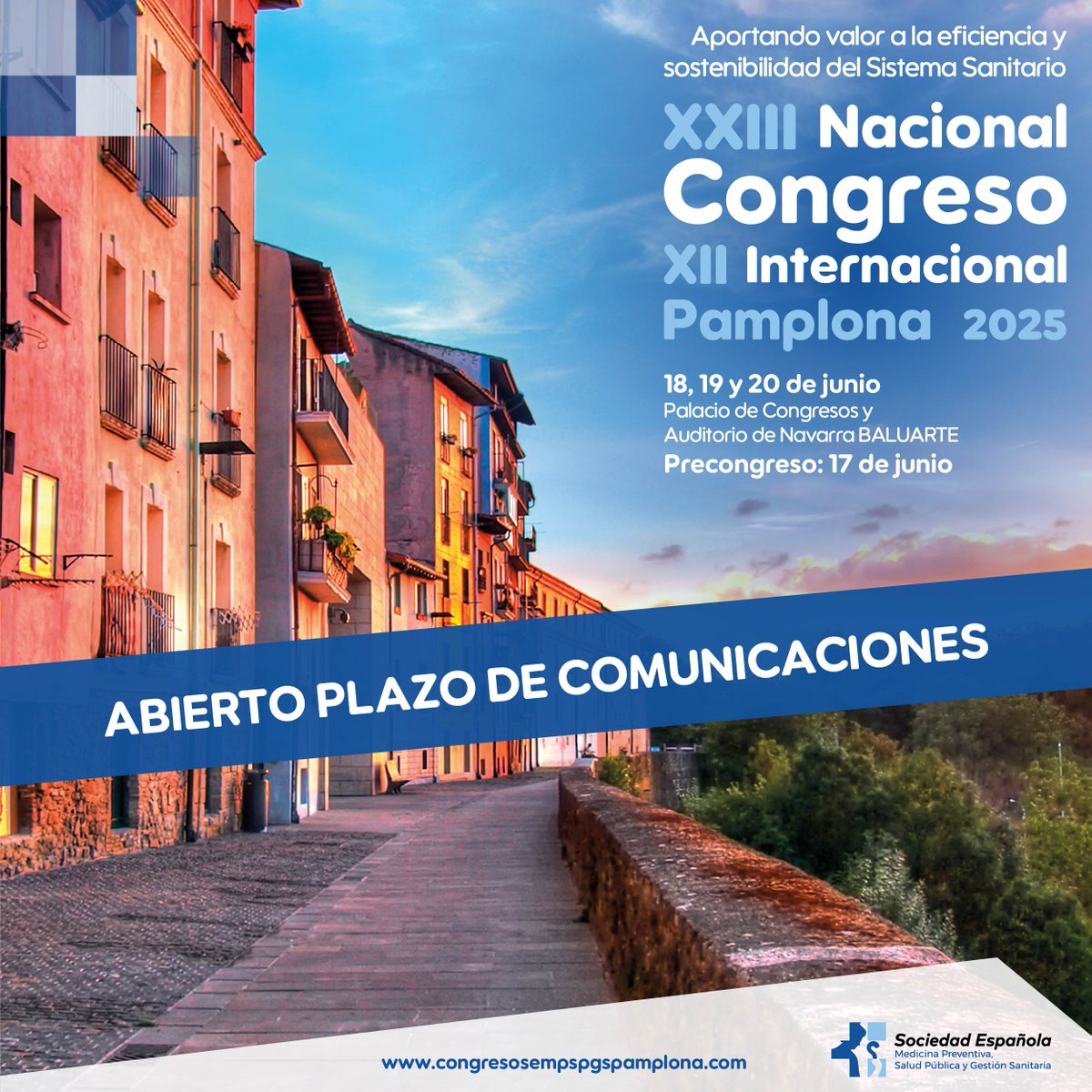 🔔 ¡Abierto el plazo para el envío de comunicaciones al XXIII Congreso Nacional XII Congreso Internacional de la SEMPSPGS que tendrá lugar en Pamplona el próximo mes de junio

🗓️ Fecha límite: 20/02/2025 

 Más info aquí 👉 acortar.link/3vhZmv

#SEMPSPGSPamplona