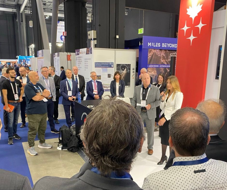 csa_asc's tweet photo. Can. companies are shining at @IAC2024: a delegation of Can. space industry organizations showcased their capabilities to international space stakeholders during a pitch session organized by CSA and @TCS_SDC.
The event was followed by B2B networking hosted at the CSA stand. https://t.co/rvNWdgNJTe