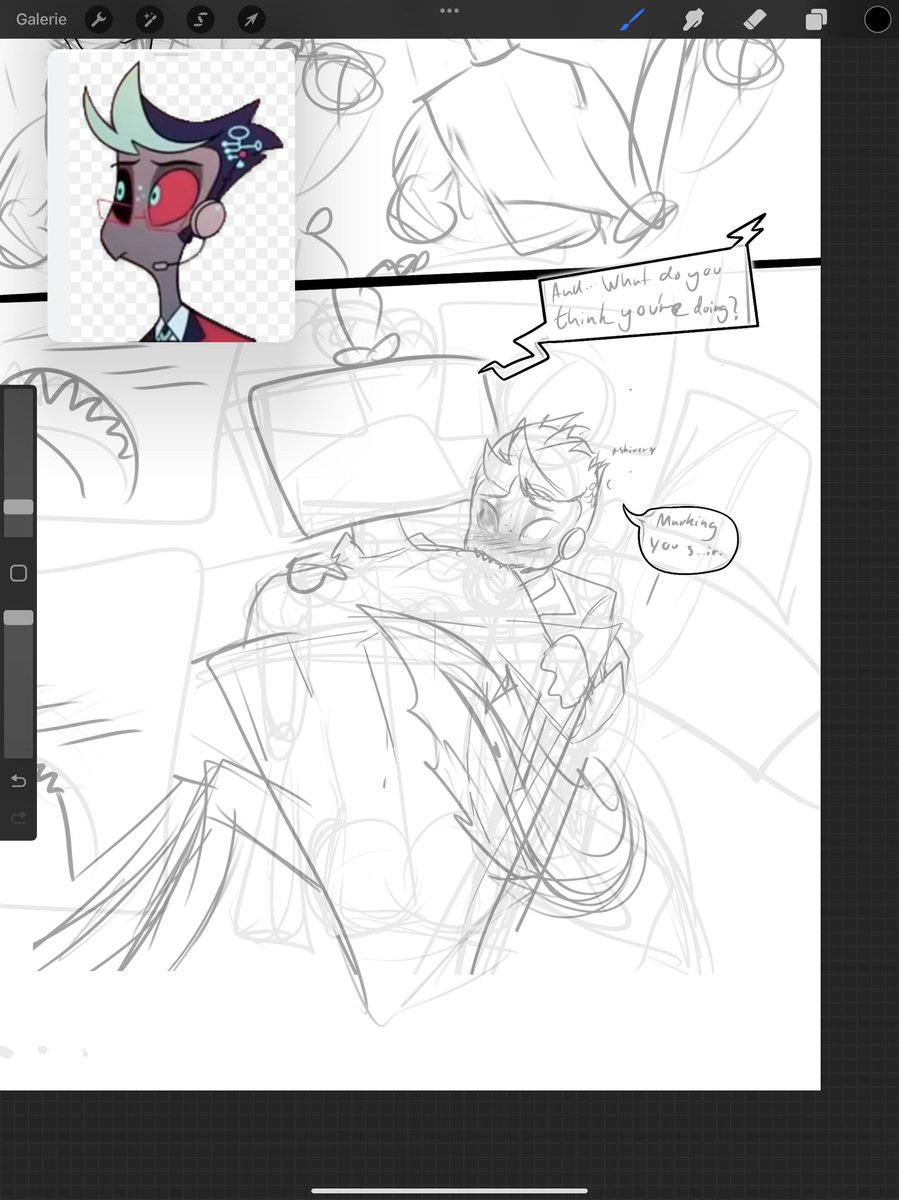 WitchK_NSFW's tweet photo. I didnt manage today’s promt in time, but heres a sketch of a small comic #voxswitchweek #voxassistant #Voxswitchweek2024 #vox #Voxxassistant #papermint https://t.co/JWekpoxKFL