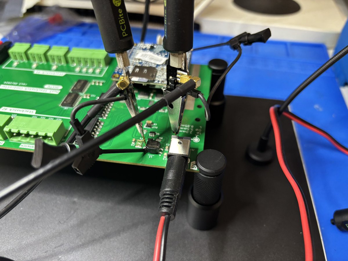 Late Night circuit debugging. Love the PCBite probes!