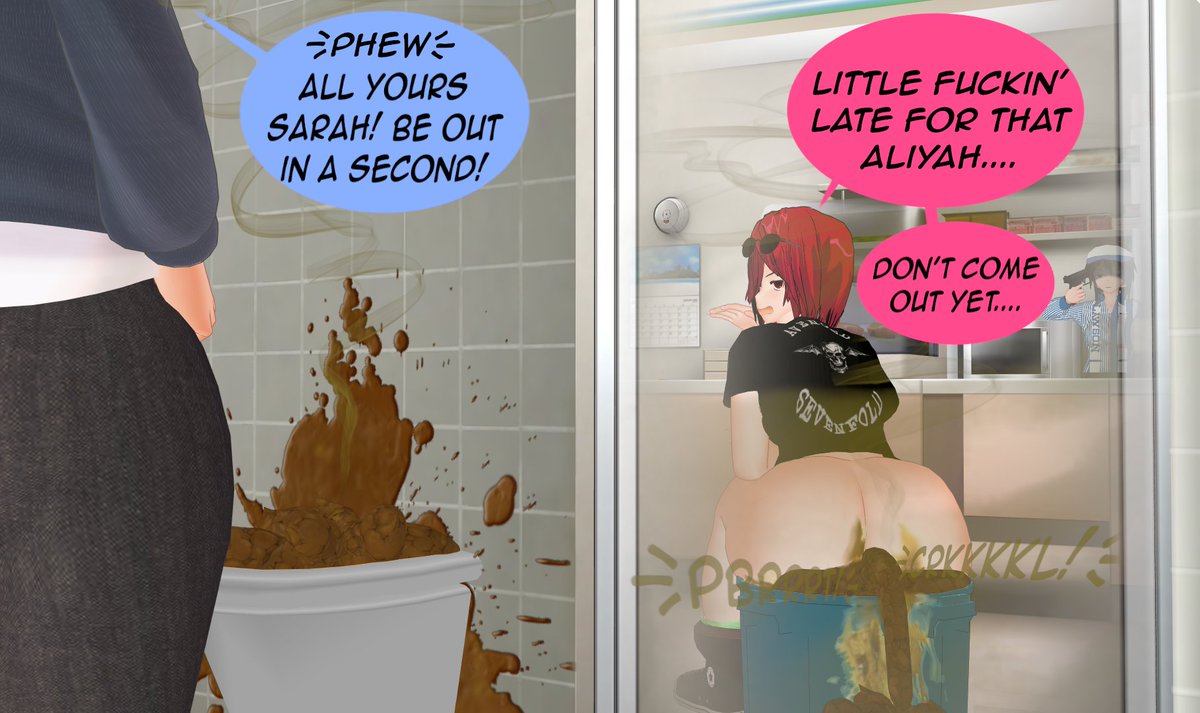 Little piece for <a href="/TPhantom202/">ThePhantom202 (Boss)</a> starring his two leading ladies Sarah and Aliya. Sometimes nature calls at the worst time and there's only one toilet available...