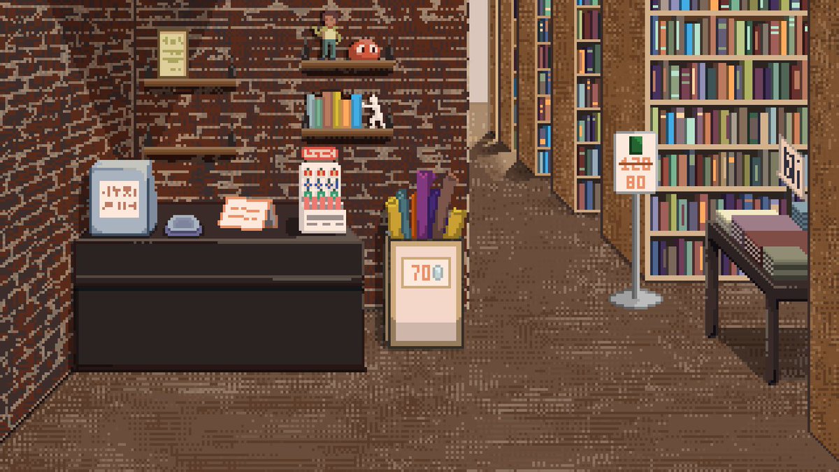 Recently, we finished working on this cozy bookstore ✨

A book is still the best gift, right? Here you can find literature for every taste. And let's not forget that each character has their own preferences. 

#pixelart #visualnovel #gamedev