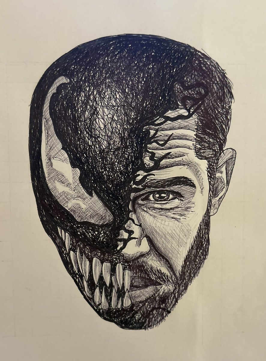 JxrvisXrt's tweet photo. Venom😈 #biroart #venom #penart #pensketch #scribbleart #tomhardy #drawing #art https://t.co/3znuq3L8Mo