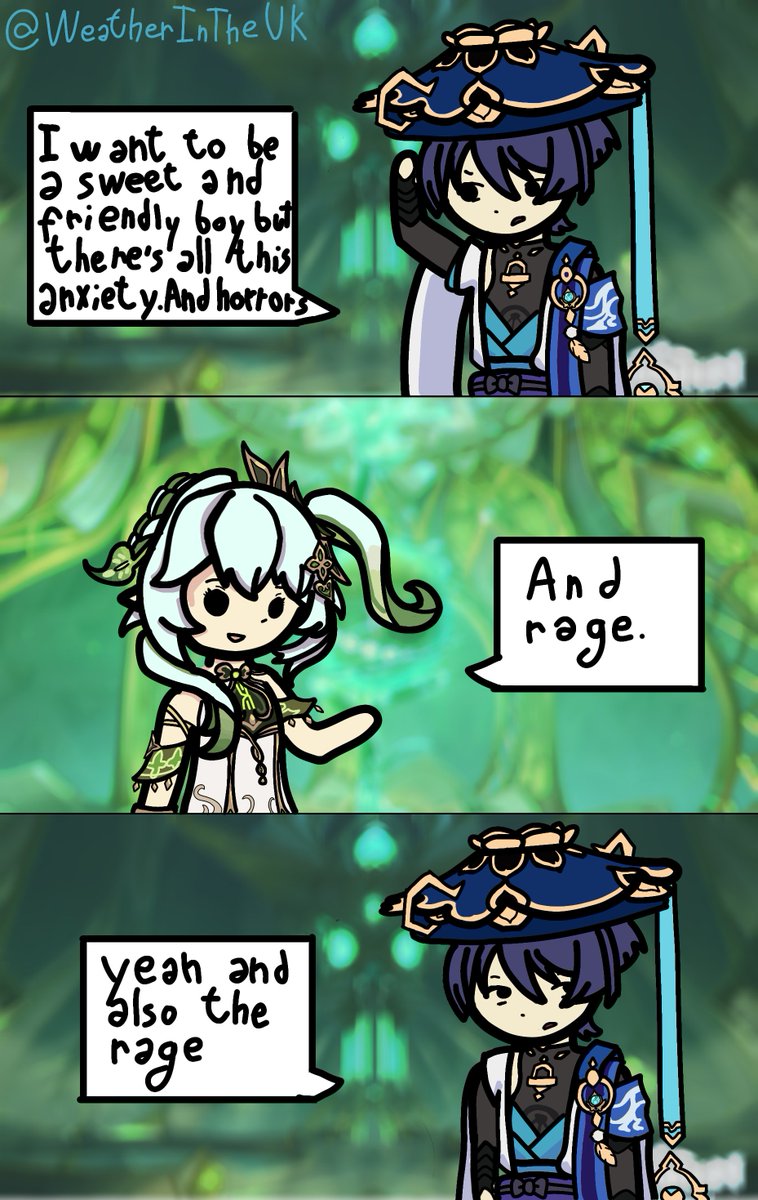 WeatherInTheUk's tweet photo. Hi every1! Honestly this comic format is new to my so pls don't judge. I'm gonna be picking numbers at random, since, well, i obviously can't do it all so there's no need to follow an order ¯⁠\⁠_⁠(⁠ツ⁠)⁠_⁠/⁠¯

#genshin #genshinimpact #scaramouche #nahida https://t.co/M4xXlLYByK