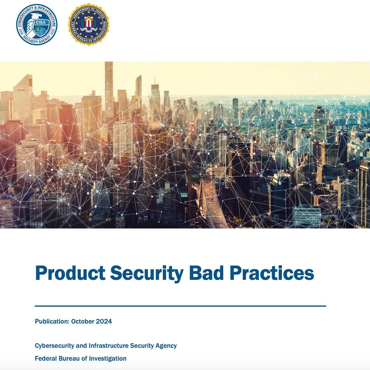 Bad practices in software development create vulnerabilities that malicious actors routinely exploit. The #FBI and <a href="/CISAgov/">Cybersecurity and Infrastructure Security Agency</a> urge software manufacturers to take ownership of customer security outcomes by avoiding the risky practices listed in our new guide: ic3.gov/CSA/2024/24101…