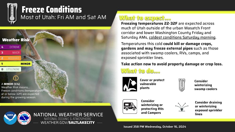 ❄Forecast Update🌧

After a weaker cold front moves through N. Utah this evening, a much stronger cold front will push across the state Thu evening and Fri AM. We'll also be monitoring the growing chances for lake-effect Fri AM and downslope winds Sat AM. Stay tuned!#utwx #wywx