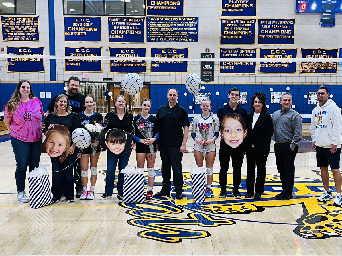 BaconAthletics's tweet photo. Bacon Academy Volleyball Senior Night! Congratulations Julia Cavaliere, Bailey Handwerk and Dominique Sanchez. https://t.co/h3SbGgkrxS