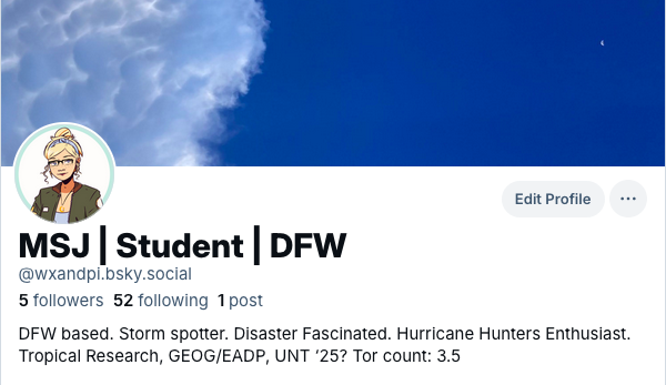 weatherandpi's tweet photo. I am indeed in other places (Although I really don't do much with IG or Threads, and even less with Facebook) 

Basically, you'll always be able to find me as weatherandpi or wxandpi. https://t.co/PwEtEFfmfG