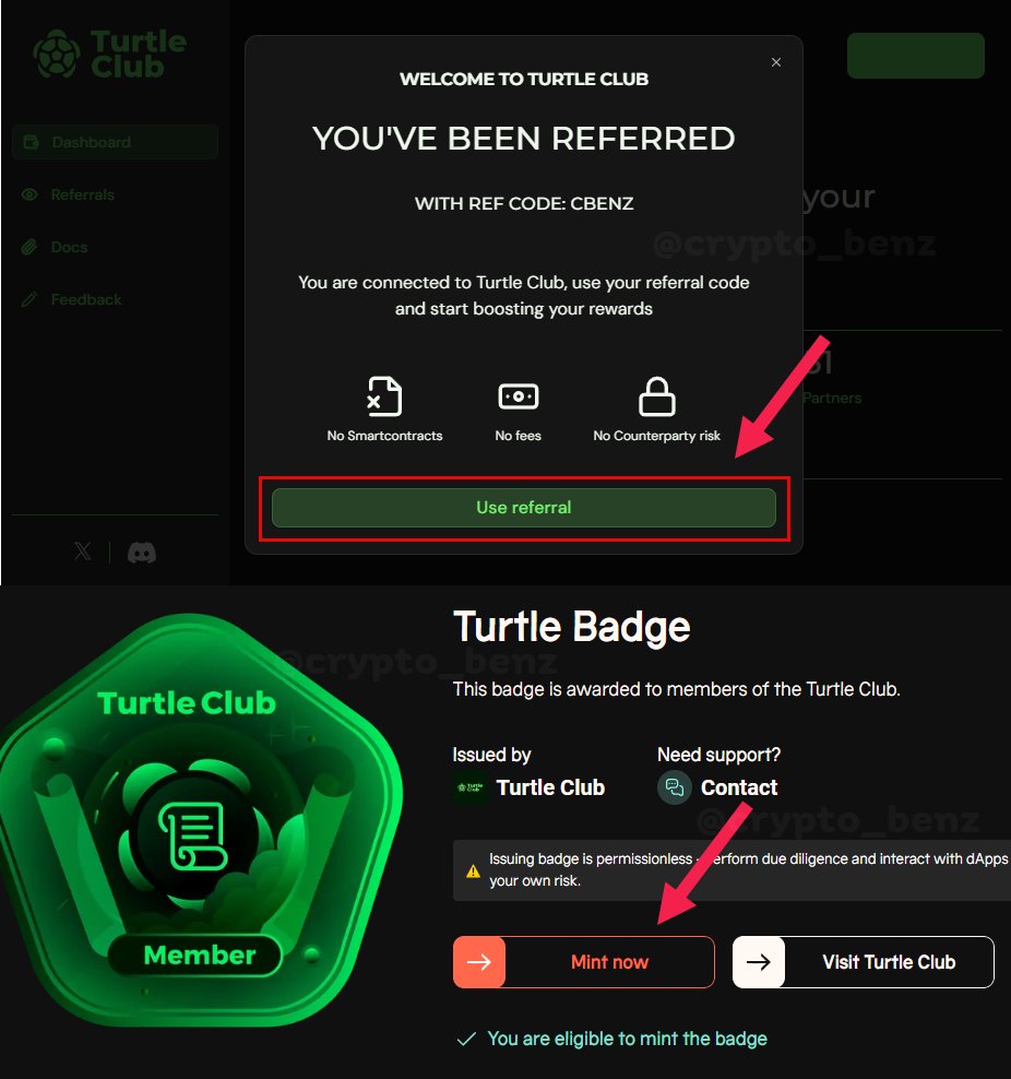 Crypto_Benz's tweet photo. 📌เก็บ Scroll Badge จาก Turtle Club ฟรี!
✨ วิธีการ ✨
1⃣ เข้าเว็บ https://t.co/L49sZaqUZt
2⃣ กด Use referral + Sign
3⃣ เคลม Badge https://t.co/qrXd2eZFAC
Done! ✅
🔸 บทความที่เกี่ยวข้อง
https://t.co/RyAAAhBvV4
#Scroll #ScrollBadge #TurtleClub https://t.co/6tm7Tps81p