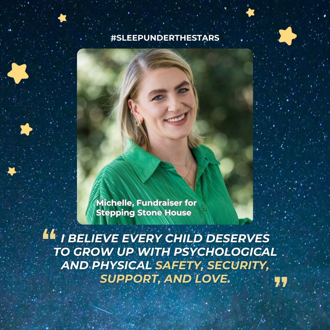 GoFundraise's tweet image. For Michelle, her 6th Sleep Under the Stars is a cause she deeply believes in. 🌟 Stepping Stone House’s unwavering commitment to transforming the lives of young Australians has inspired her to keep fundraising year after year.
Read more here: sleepunderthestars.com.au/page/MichelleB…