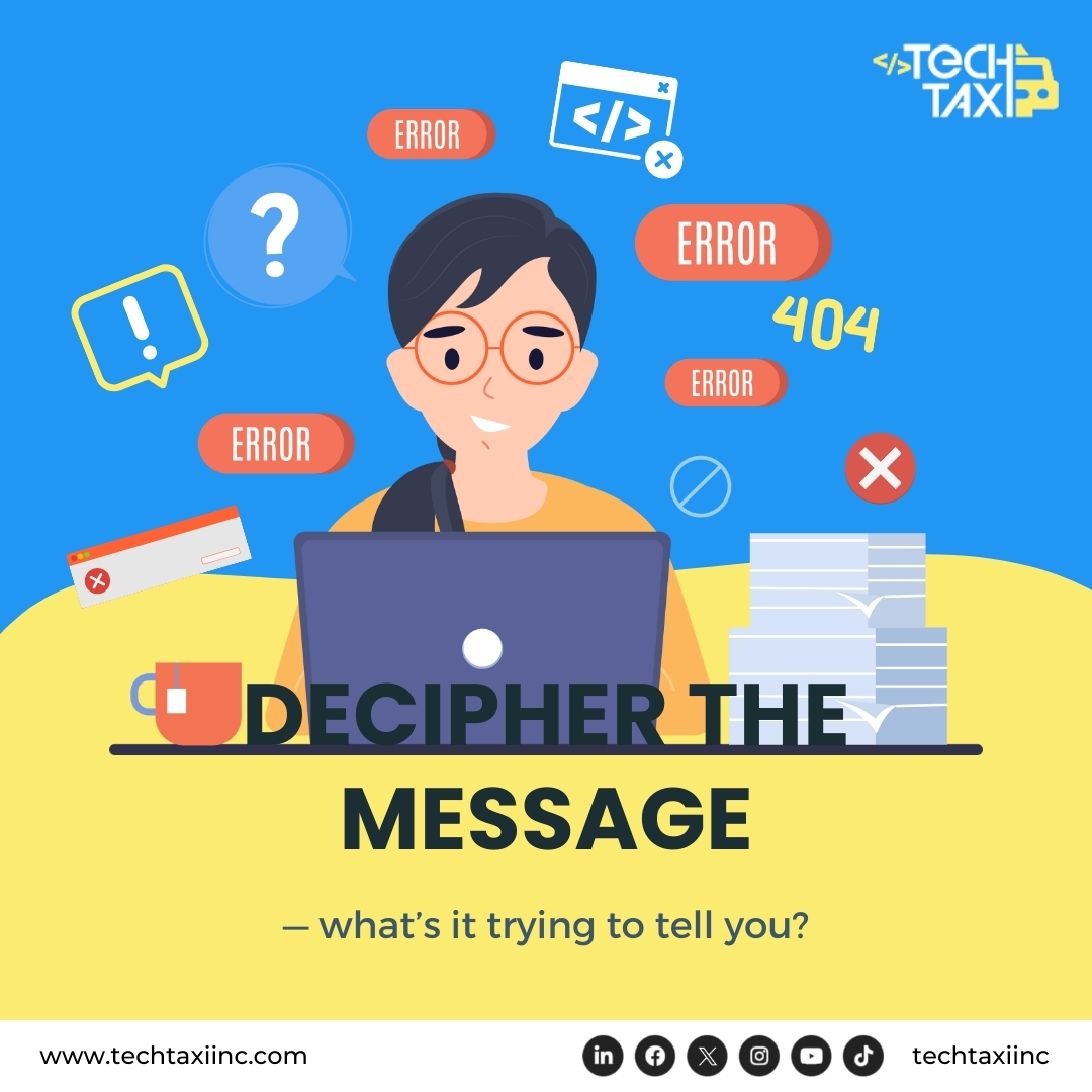 techtaxiinc's tweet image. Don’t ignore #errormessages—they’re your friends! They provide valuable clues to help you debug quickly. Instead of obstacles, see them as learning opportunities.
Analyze each message, they often point to the problem and offer hints for resolution.
#debuggingtips #codinglife