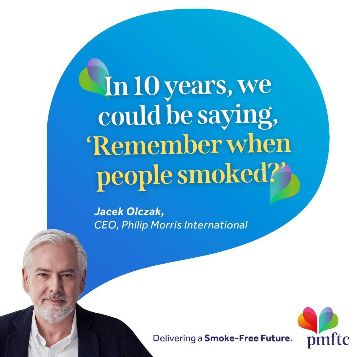 #TransformationThursday: “Remember when people smoked?”

Achieving this within 10 years may seem like a huge task, but with our continued efforts, we can turn this vision into reality. 

Discover how we’re driving this transformation: pmi.com/sustainability…