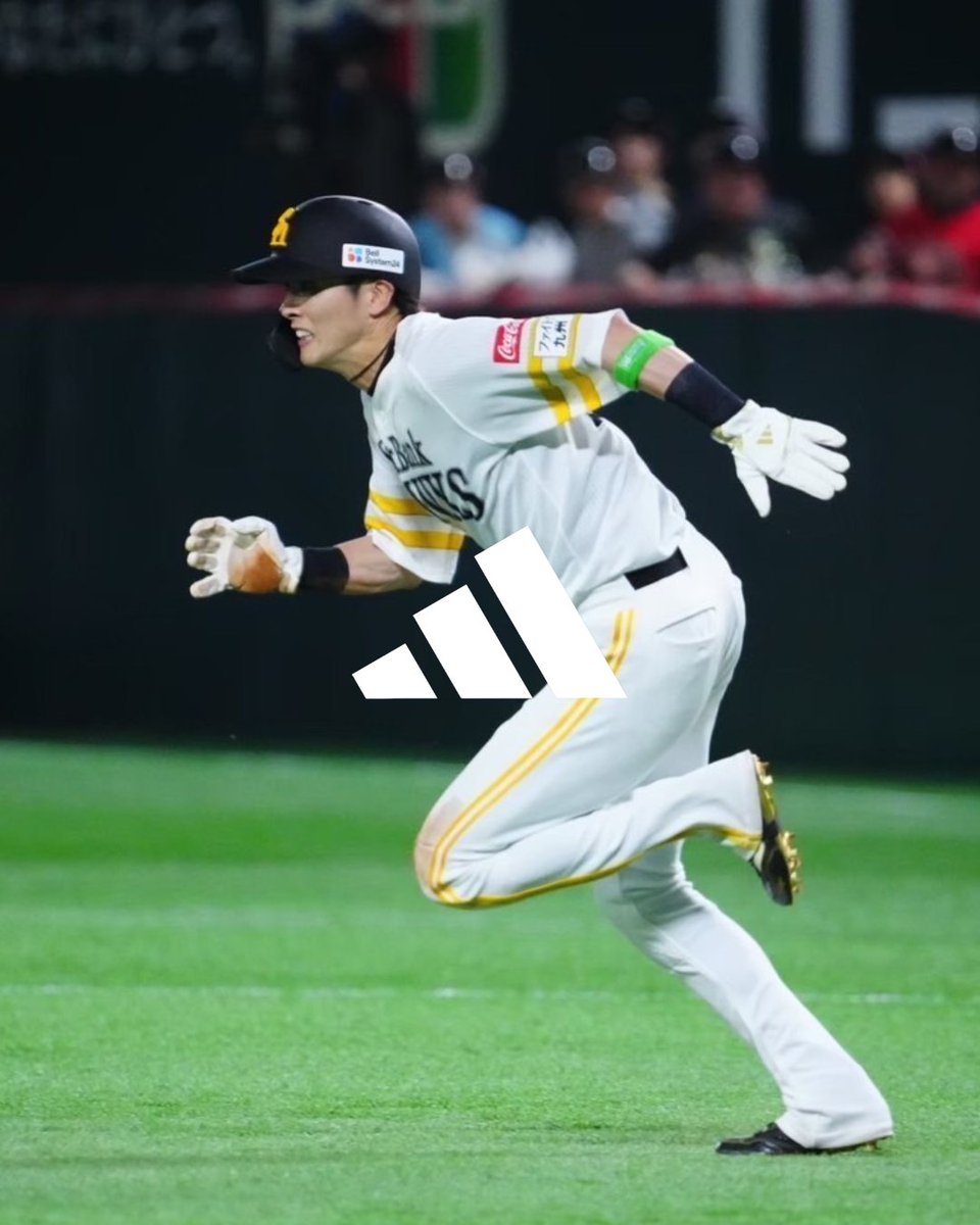 adidasJP's tweet photo. 2年連続、3回目の盗塁王を獲得。​
その唯一無二の快足は、チームの勝利のために。​

#周東佑京​
#adidasBaseball https://t.co/atlLbmi3MI