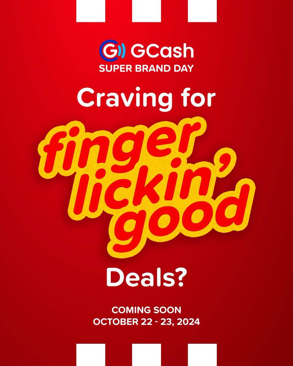 gcashofficial's tweet photo. Only few days left before the unveiling of finger-lickin’ good deals! 💙 🍗

Hang on tight, your cravings will soon be satisfied.

Coming on October 22-23, 2024! https://t.co/s8JlB0p6K6