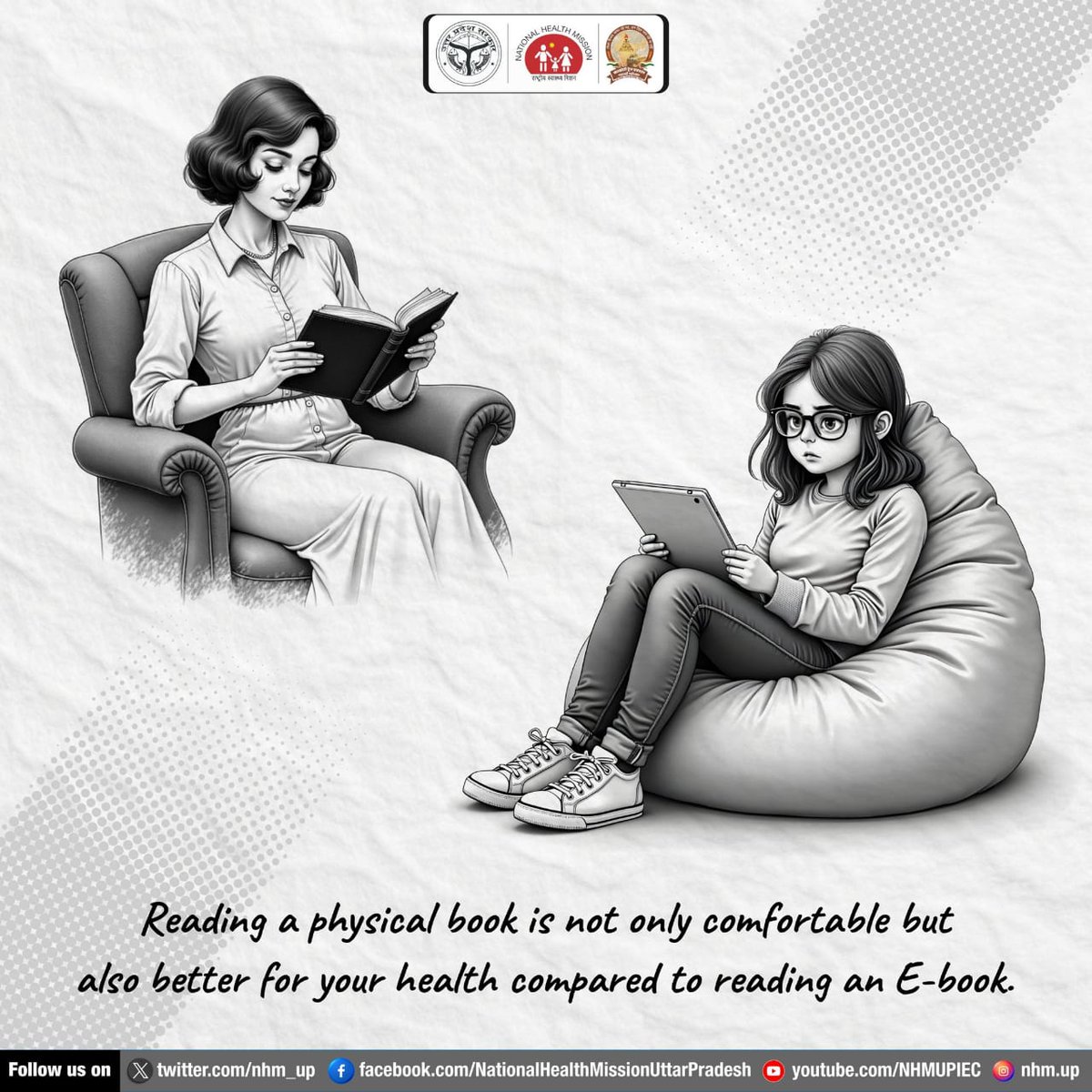 nhm_up's tweet photo. Physical books offer more than just a nostalgic feeling. They help reduce screen time, minimize eye strain, improve focus and even promote better sleep by keeping you away from blue light. A healthier choice for both your mind and body.
#ReadingWellness #tbt
#ThrowbackThursday #ThursdayThoughts #ThankfulThursday #ConnectThursday