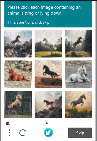 damn, captchas are either becoming blatantly a crowdsourced training to teach a learning model how to see through glaze, or Al has gotten so good that captcha needs to do this so bots cant solve them now