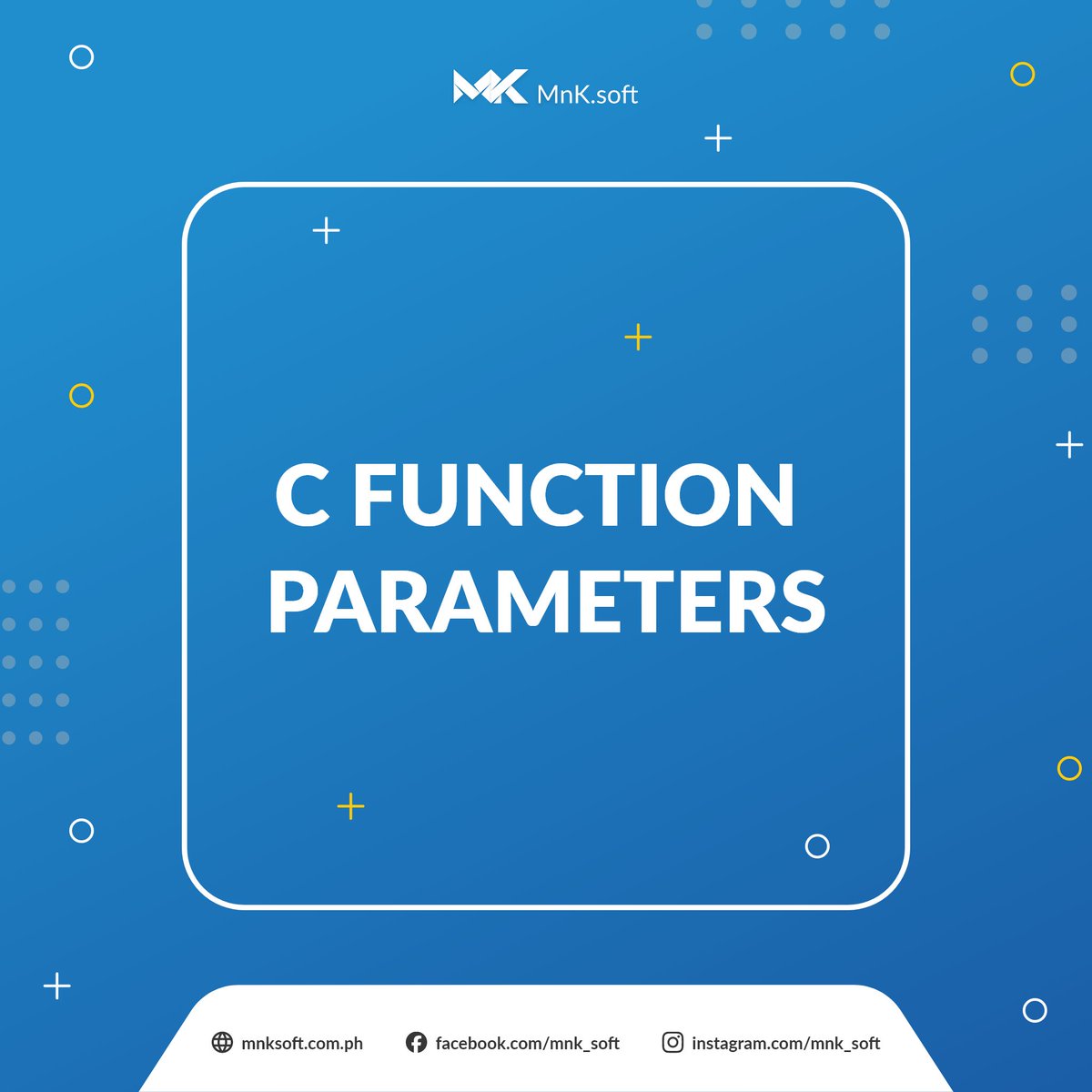 MnkSoft's tweet image. Want to pass parameters to your C functions? 💻✨ Here’s how you can do it! 👇 #CodingTips #CLanguage #FunctionParameters #CodeSnippet #ProgrammingBasics #DevLife