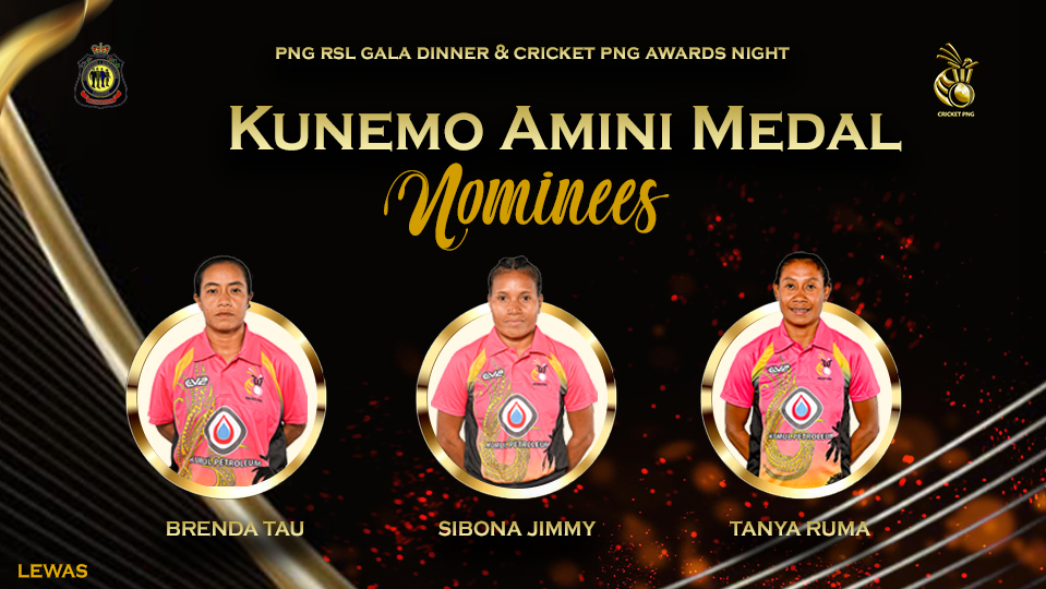 🎉CRICKET PNG AWARDS📣

🎖🎖🎖KUNEMO AMINI MEDAL NOMINEES

The Winner will be announced on 18th of October 2024 at the PNG RSL Gala Dinner &amp; Cricket PNG Awards Night 

#awardnight #kaiaaruamedal #nominees #cricketpng #galadinner #cricketpngawardsnight