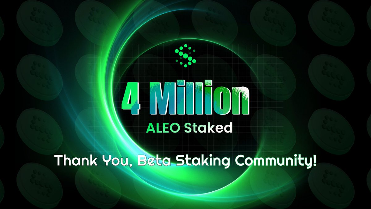 BetaStaking's tweet photo. @AleoHQ π Beta Staking is live on Aleo Mainnet with over 4 Million ALEO staked and 1,627 users! Weβve distributed 42K ALEO as rewards with an APR of 25%. π°
Proud to be a part of the Aleo ecosystem and helping shape the future of decentralized finance! πͺ
#BetaStaking #Aleo https://t.co/H59L2aAbHH