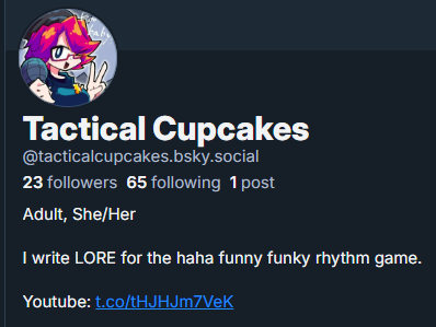 So if this actually goes down, here's my Bluesky:

Actually get to have my full name :]