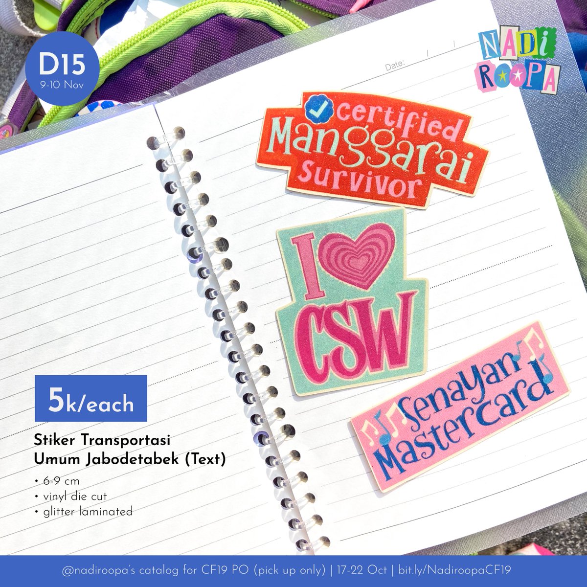 <a href="/nadiroopa/">nadira🍉🫧</a> 's CATALOG FOR COMIFURO 19 PRE ORDER 

📍D-15, both days
📅17-22 Okt 24
⭐Original design, Miiko, JJK
🔗bit.ly/NadiroopaCF19

#Comifuro19 #comifuro19catalog #CF19