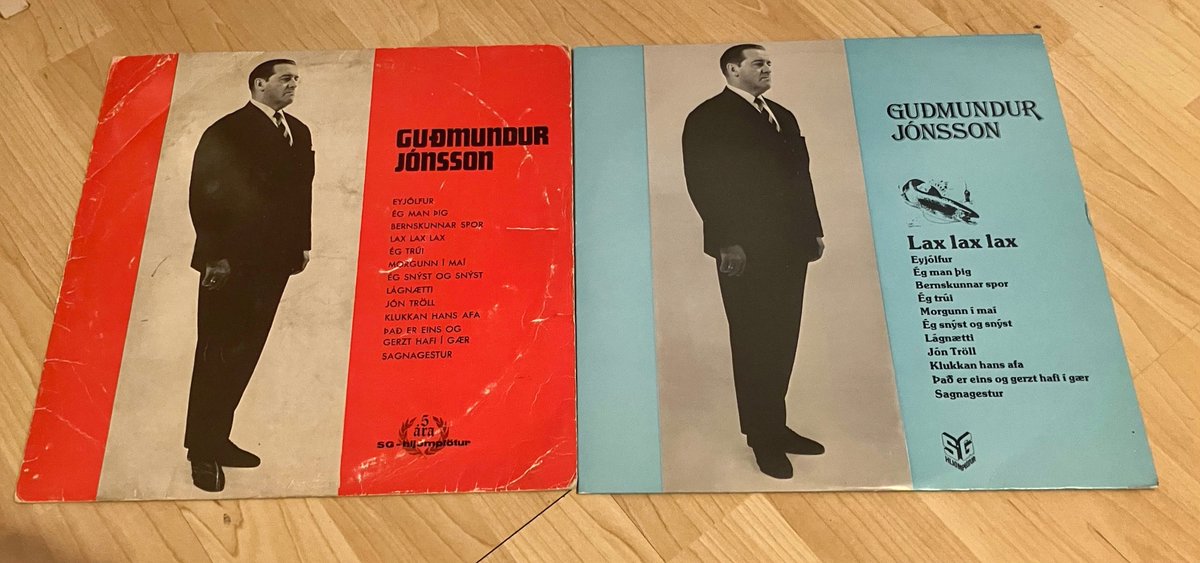 Ykkur finnst þið kannski alveg vera kúl og með allt á hreinu, en þá spyr ég, eigið þið bæði rauðu og bláu útgáfuna af Guðmundar Jónsson plötunni? Rauða er 1969 original og bláa er 1979 endurpressa. Ein besta plata Íslandssögunnar hér á ferð, mæli með!