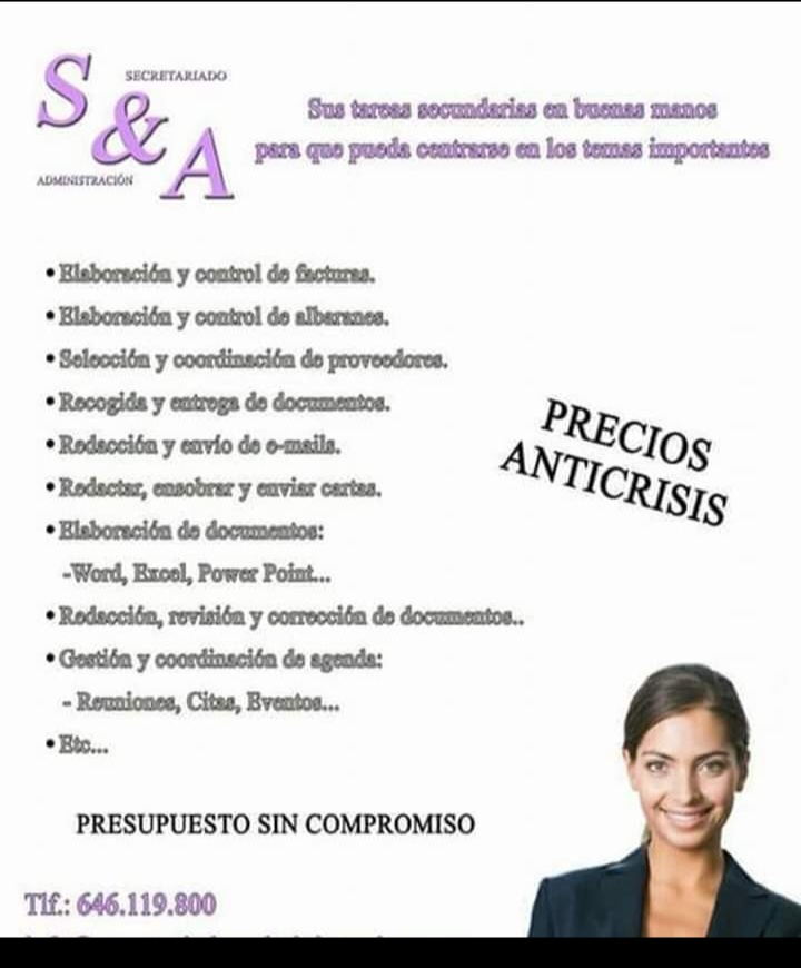 GESTIONADMTVA's tweet photo. Secretariado y Administración a Domicilio. Servicios Administrativos. https://t.co/arRnJRZQlS