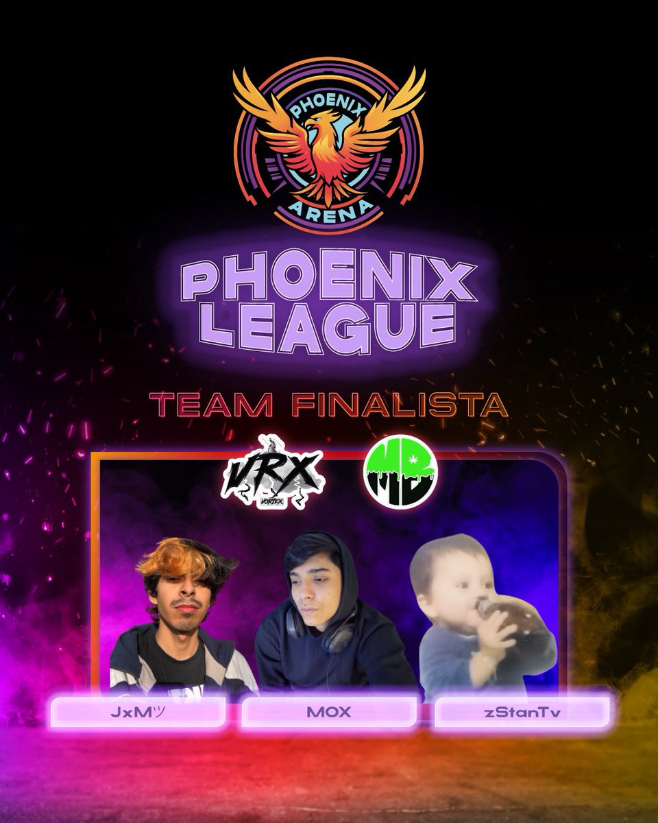 PhoenixArenaGaming (@phoenixgamingmx) on Twitter photo ¡Conoce a los finalistas de la Phoenix League! 🔥🎮
Después de intensas batallas, estos equipos han demostrado que están listos para la gran final.
Prepárate para vivir la mejor acción en WZ de LATAM.
<a href="/EzMox2/">Mox</a> <a href="/zStan0/">zStan ✞</a> <a href="/JoelxMoraless/">JxM</a>
<a href="/iVortexTeam/">VortexTeam</a> <a href="/MuddyBandzz/">Muddy Bandzz</a> ¡Conoce a los finalistas de la Phoenix League! 🔥🎮
Después de intensas batallas, estos equipos han demostrado que están listos para la gran final.
Prepárate para vivir la mejor acción en WZ de LATAM.
<a href="/EzMox2/">Mox</a> <a href="/zStan0/">zStan ✞</a> <a href="/JoelxMoraless/">JxM</a>
<a href="/iVortexTeam/">VortexTeam</a> <a href="/MuddyBandzz/">Muddy Bandzz</a>