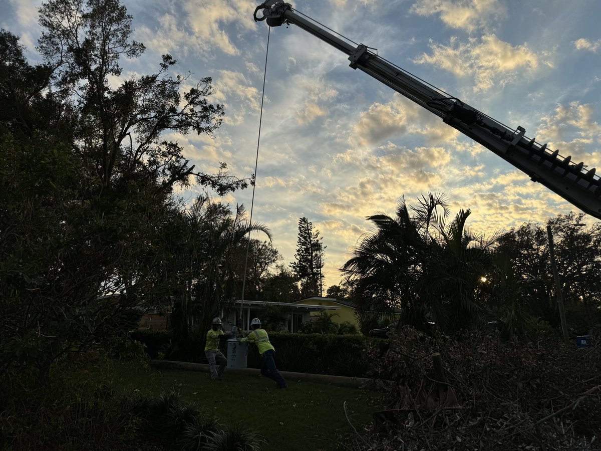 Our crews work 16 hrs on - 8 hrs off. Most often starting on 5am shifts and not getting back until after dark. They’re still working next to St. Petersburg Catholic High School.