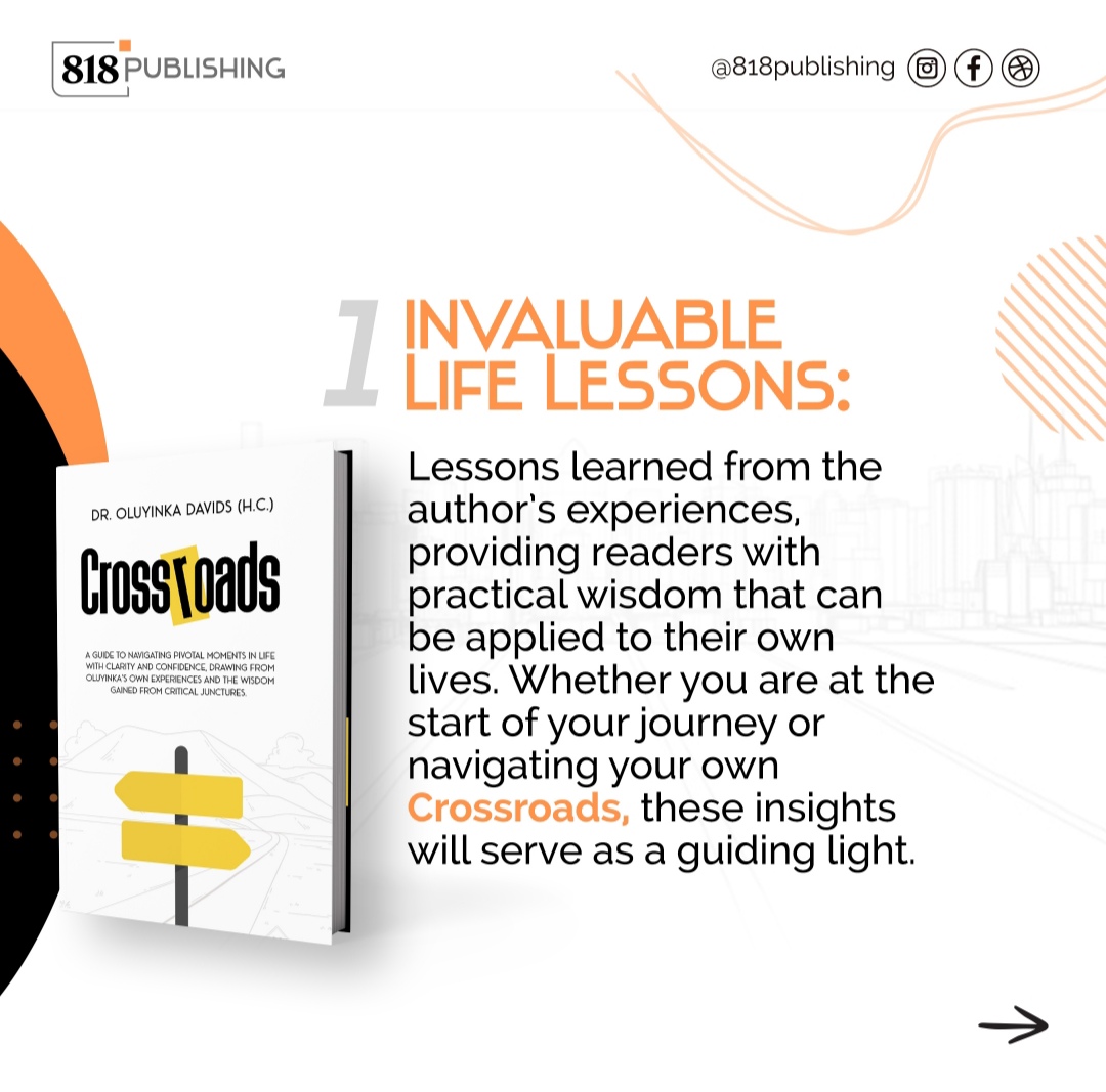 818PublishingCo's tweet photo. Thinking about #selfhelp? We have got it all.
Learn invaluable life lessons by getting yourself own copy of #crossroads
.
.
.
.
#DOD_books #books #bookrecommendations #authors #booksandbooks #writers #empowerment #amazonKDP #booksamillion #reading #library #booklovers https://t.co/ctwWkXTr9a