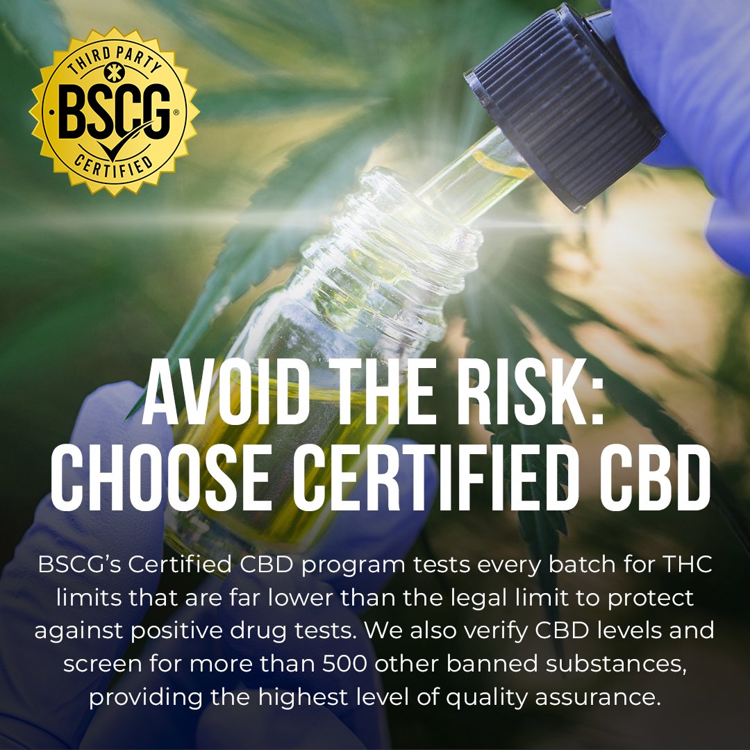 As the CBD industry continues to grow, programs like BSCG Certified CBD are the much-needed safety net that consumers deserve and can put their trust in. 
#CBD #THCFREE #DrugTest #BSCG #CertifiedCBD #SupplementSafety #ThirdPartyTested #CleanSport