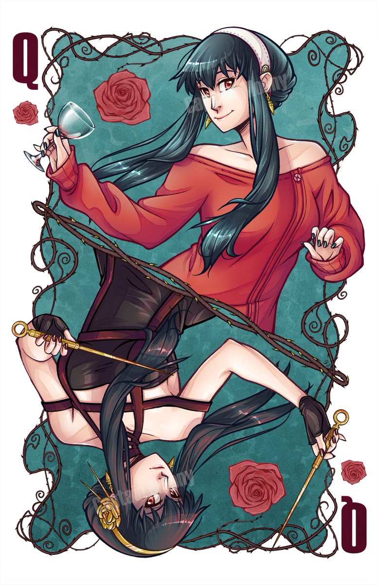 Yor fanart~ technically a princess, yes. But she's a queen and I had to draw her~ 🌹🗡️