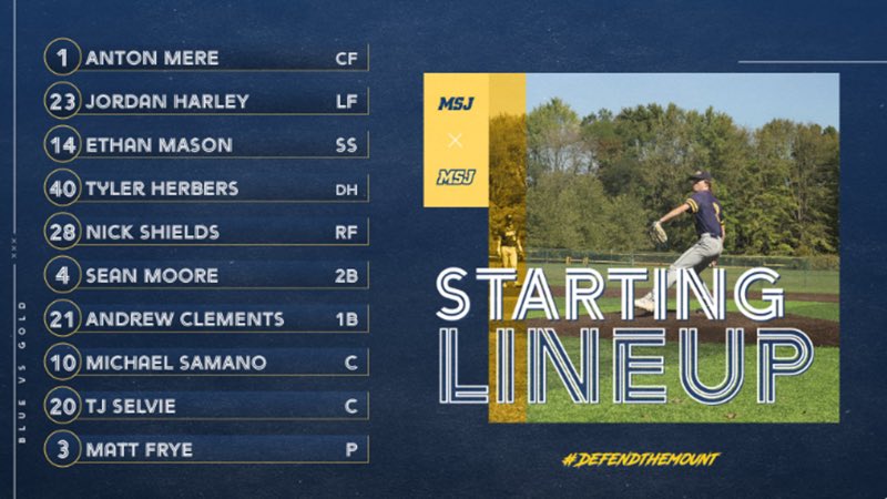 MSJ_Baseball's tweet image. Week 5 of our Blue / Gold Series will be PLAYERS CHOICE:
- Seniors have chosen &amp;amp; will manage their own lineups &amp;amp; bullpens.

1 Final Blue vs Gold Battle for the Fall!

5:30pm Friday
Midland Baseball Complex
Straight 9 Inning Game