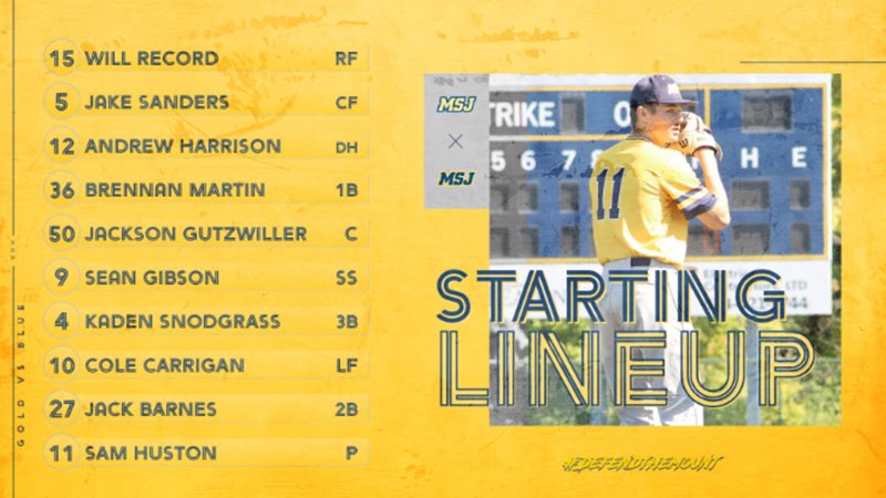 MSJ_Baseball's tweet image. Week 5 of our Blue / Gold Series will be PLAYERS CHOICE:
- Seniors have chosen &amp;amp; will manage their own lineups &amp;amp; bullpens.

1 Final Blue vs Gold Battle for the Fall!

5:30pm Friday
Midland Baseball Complex
Straight 9 Inning Game