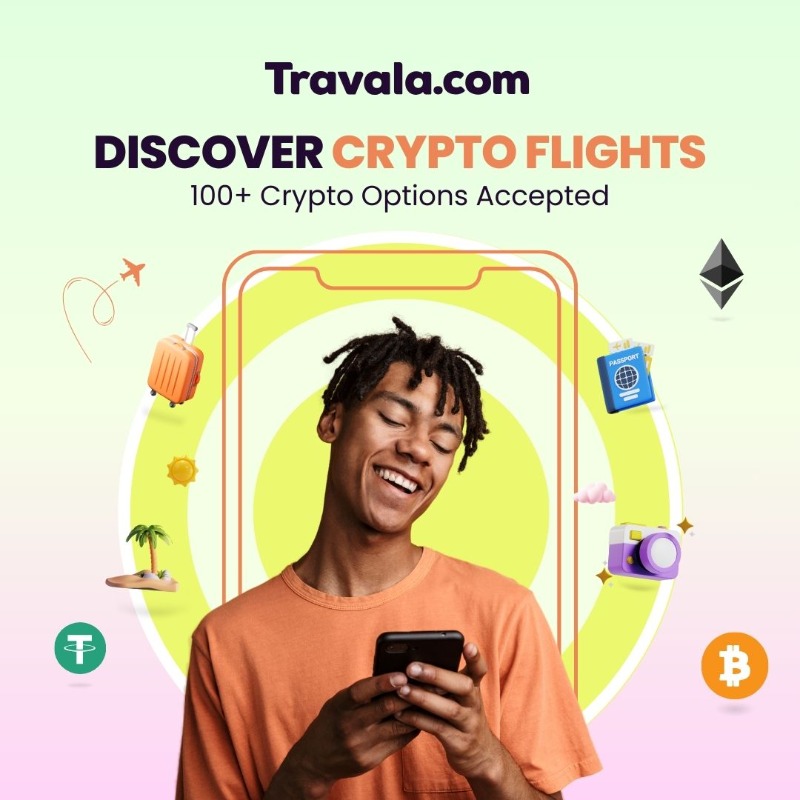 travalacom's tweet photo. 💸 100+ crypto options
✈️ 600+ airlines