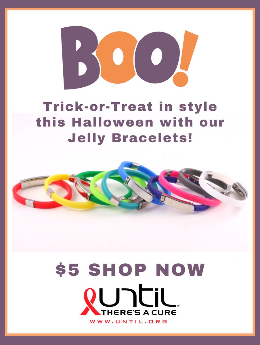 Celebrate this Halloween with our Jelly bracelets! 🧡🎃Order yours today! store.until.org/jewelry/Bracel…