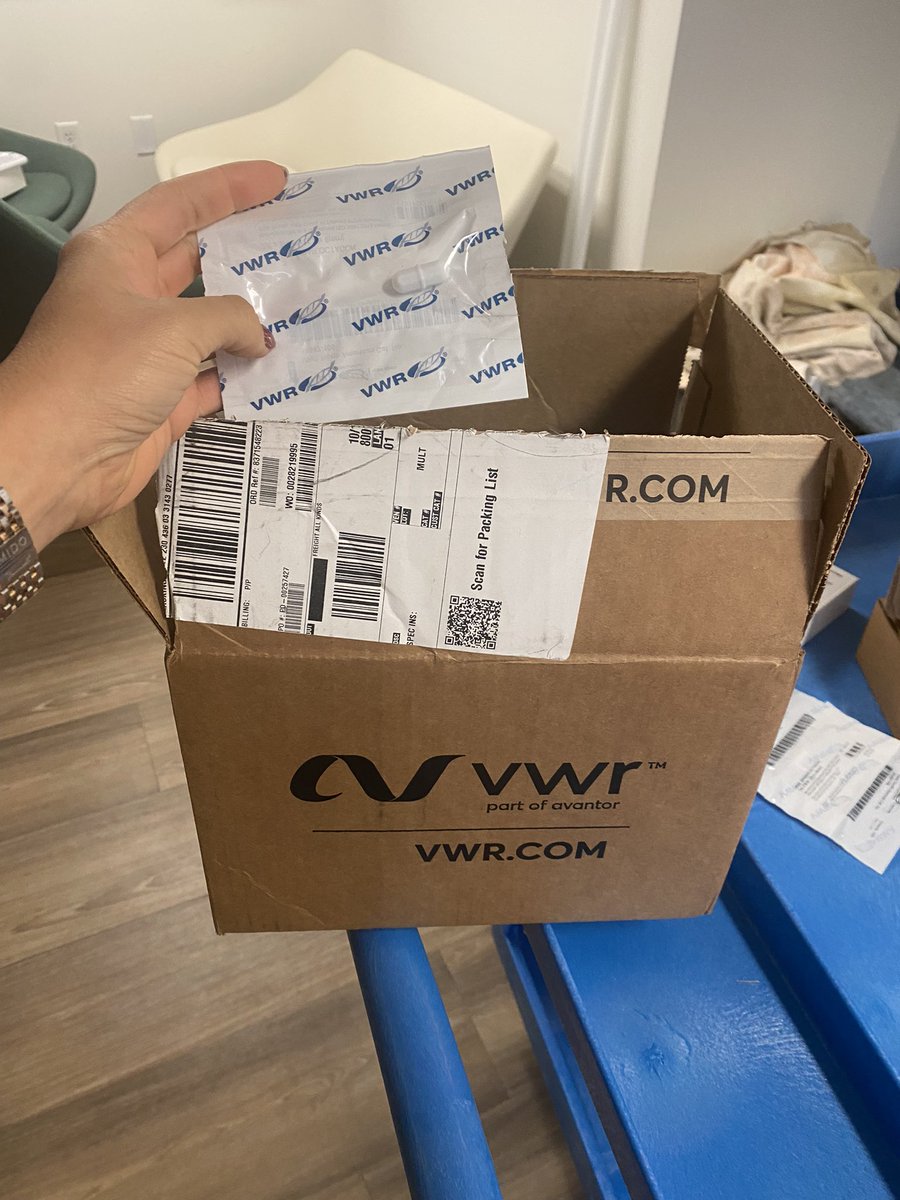 proteocean's tweet image. The science supply chain is so ridiculous. You can do your best on sustainability in the lab and then VWR sends you stir bars each in a huge, double walled cardboard box. 🙃